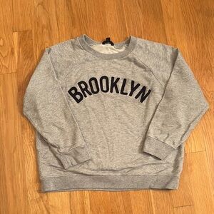 J. Crew Gray Crewneck Sweater with Brooklyn Print